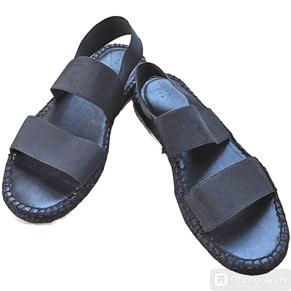A New Day Black Elastic Strap Espidrelles size 9.5 - Picture 1 of 13